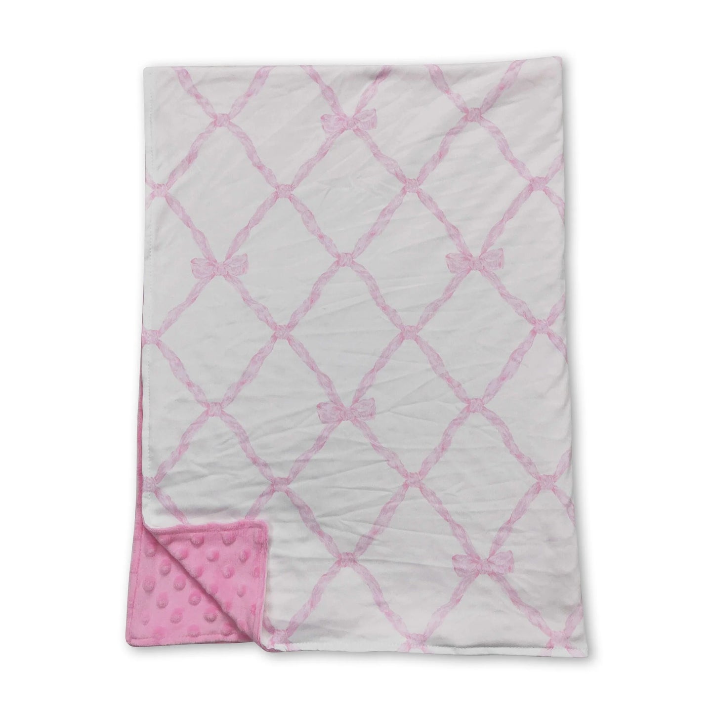 Pink Bows Minky Blanket